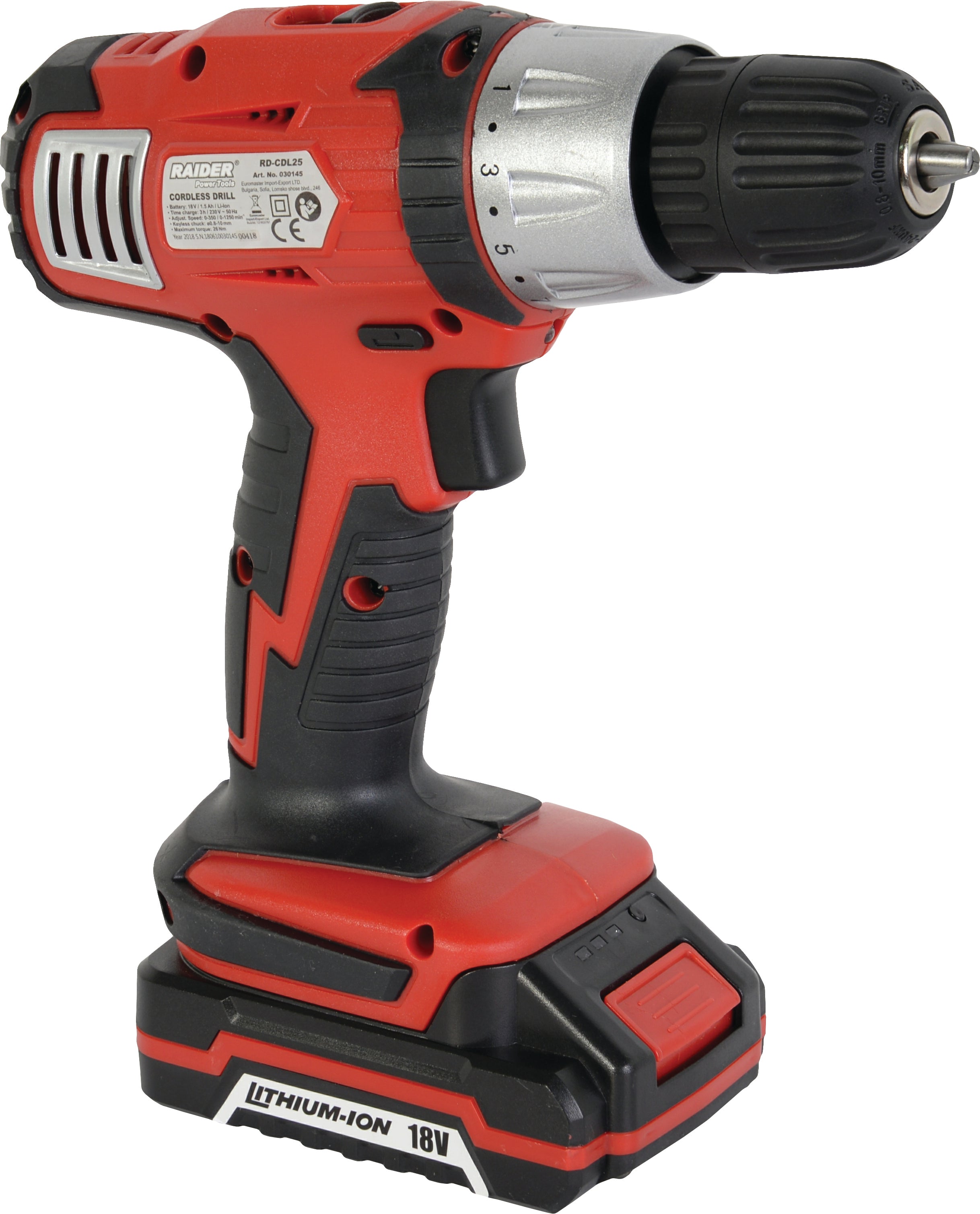 Fúrógép akkumulátorral li-ion 18V RAIDER