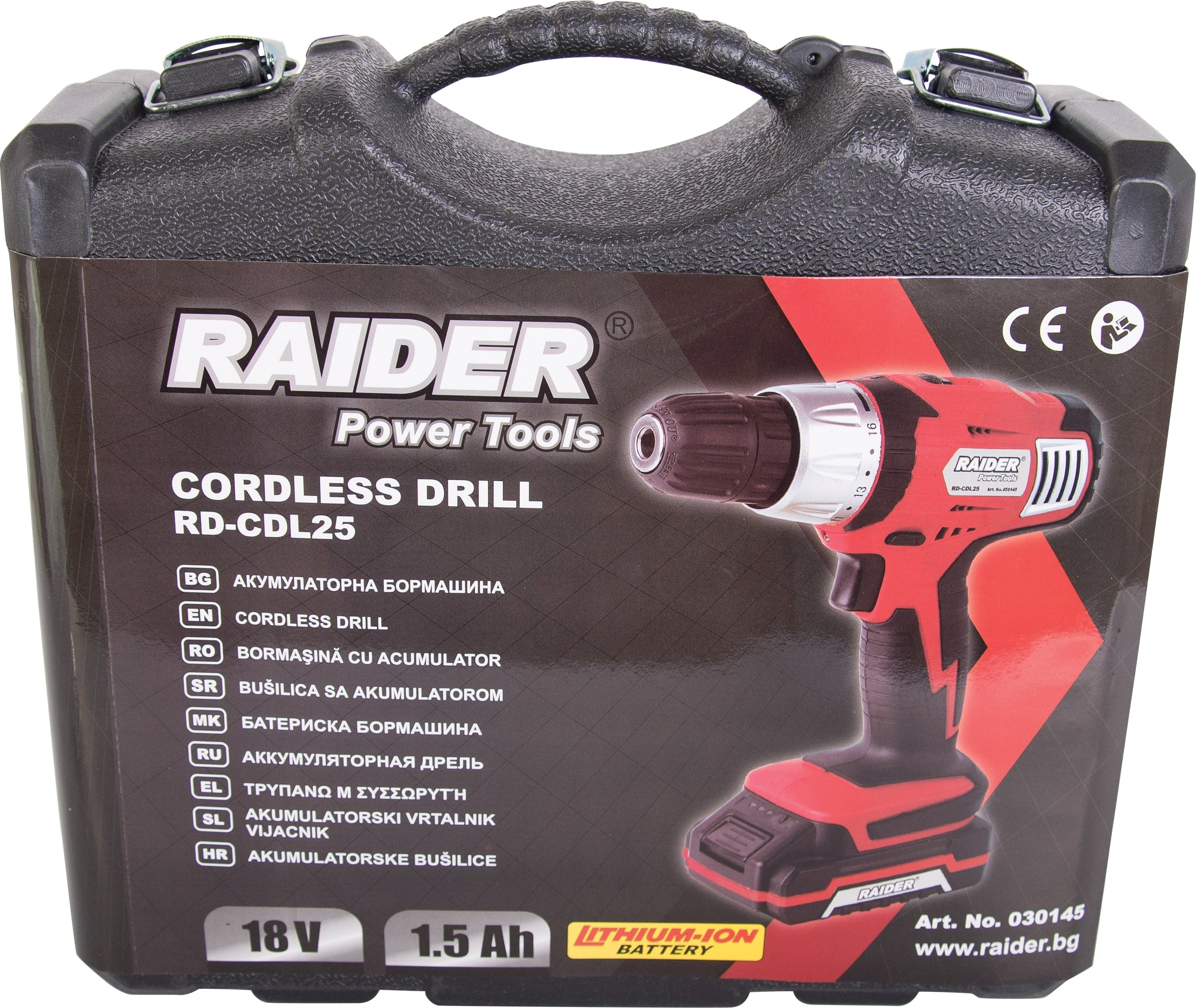 Fúrógép akkumulátorral li-ion 18V RAIDER