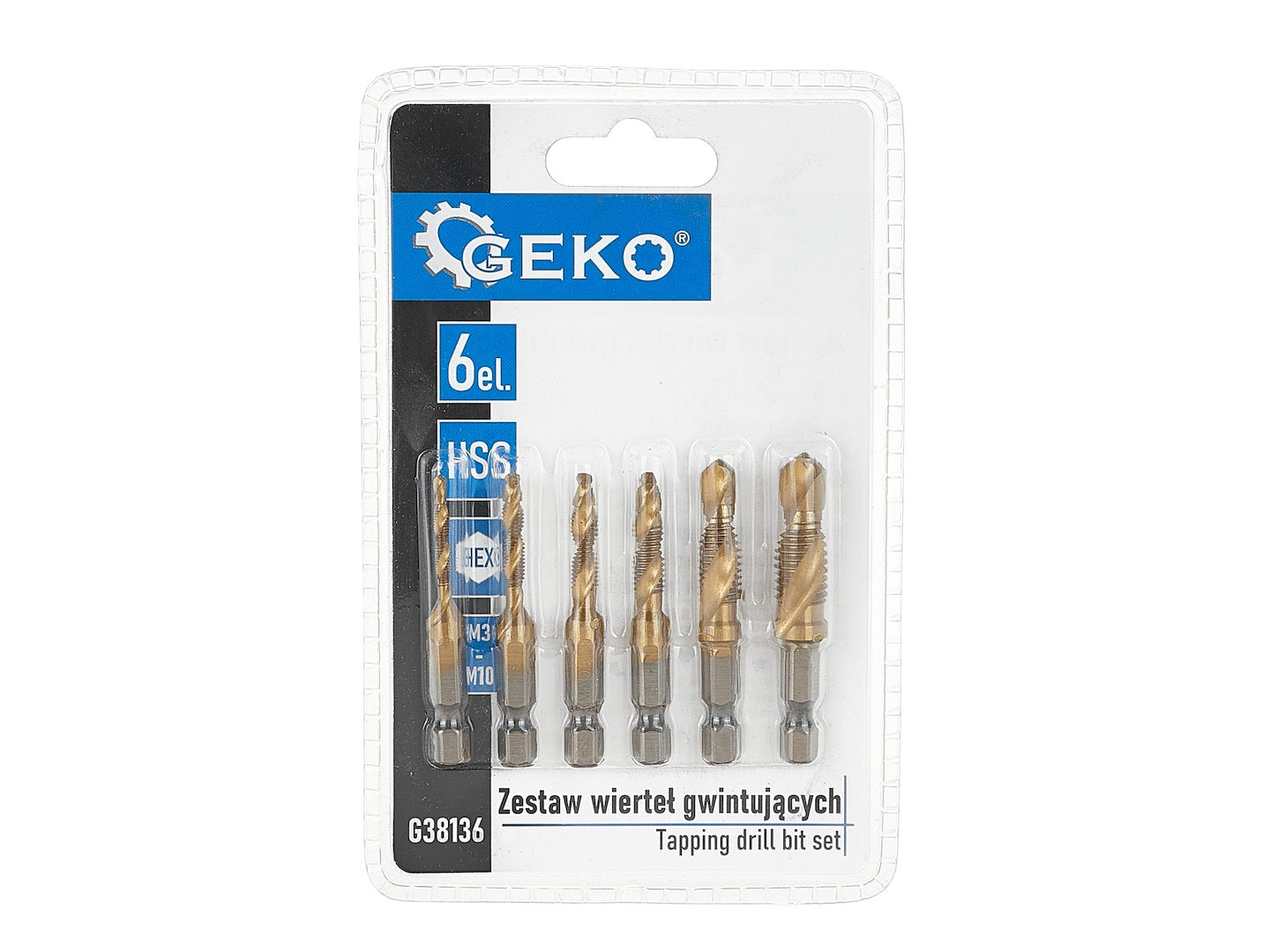 Fúrókészlet HSS hex m3-m10 6 db GEKO