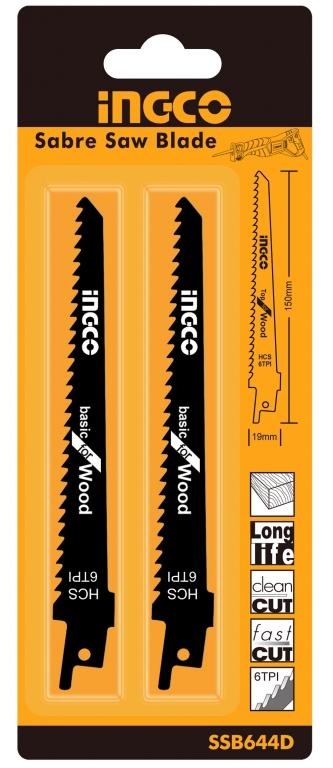 Fűrészlap készlet szúrófűrész - dekopírfűrész 2 db 150mm 6TPI INGCO