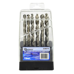 Fúrószár készlet HSS 1–10 mm 19 db GEKO