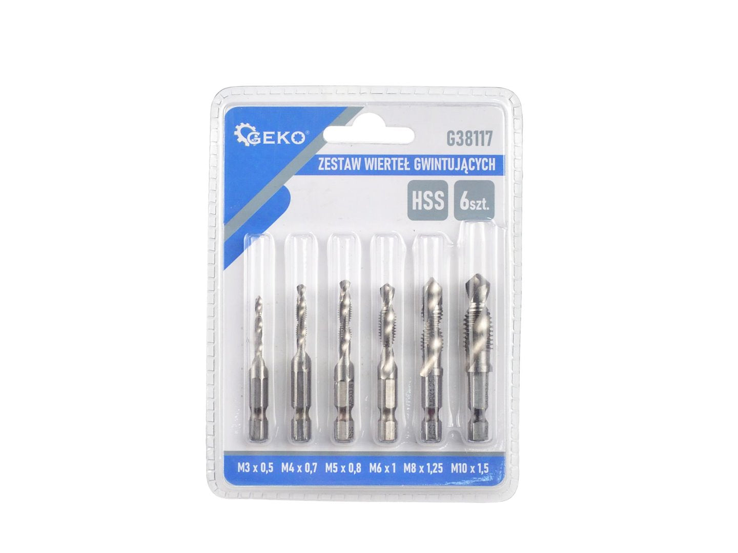 Fúrószár készlet HSS hex 1/4" m3–m10 6 db GEKO