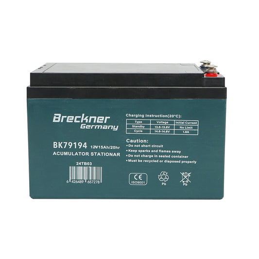 Gél akkumulátor napelemes rendszerhez 12V 15Ah 20HR 152x100x100mm Breckner Germany