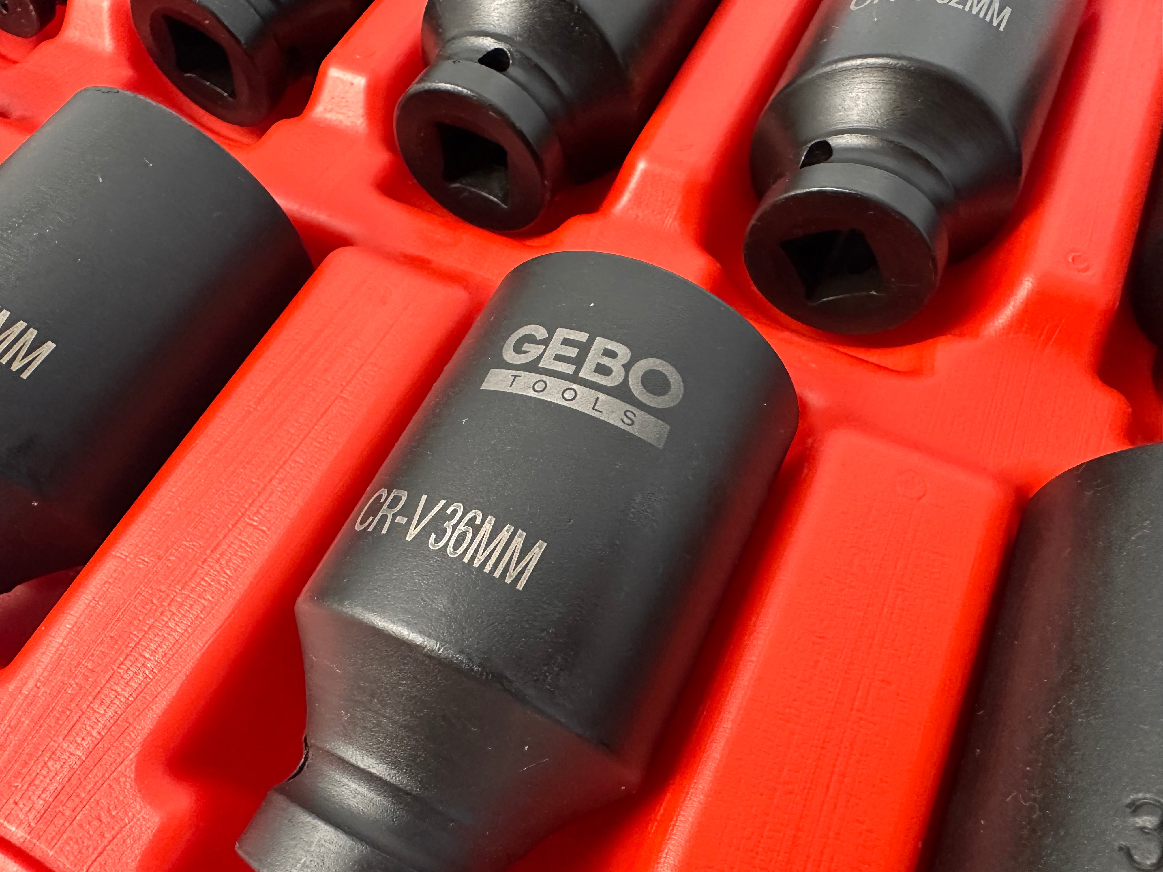 Gépi dugókulcs készlet féltengelyekhez 1/2" 29-38 mm 9 db GEBO TOOLS