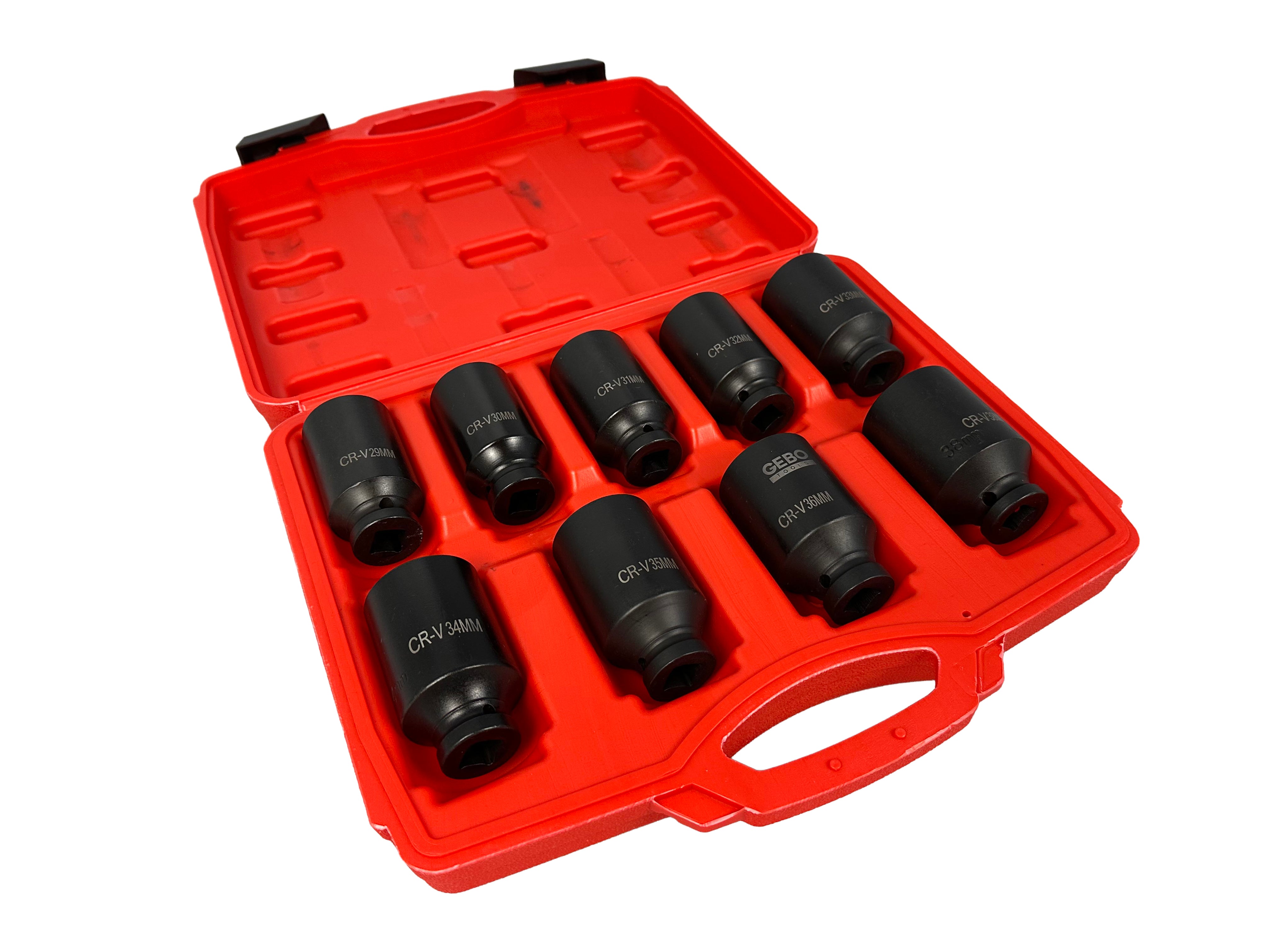Gépi dugókulcs készlet féltengelyekhez 1/2" 29-38 mm 9 db GEBO TOOLS