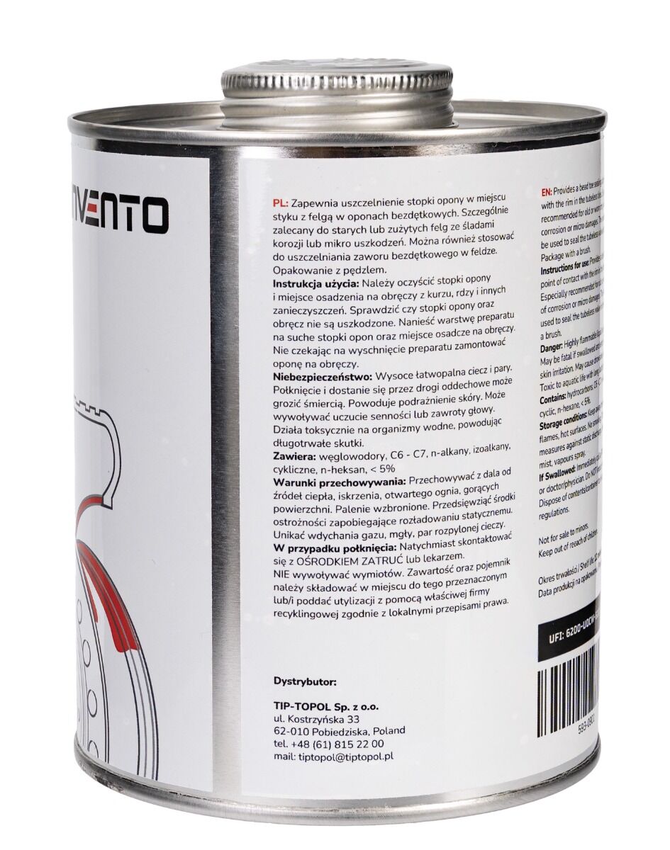 Gumiabroncs tömítőoldat ecsettel bead sealer 1 l INVENTO
