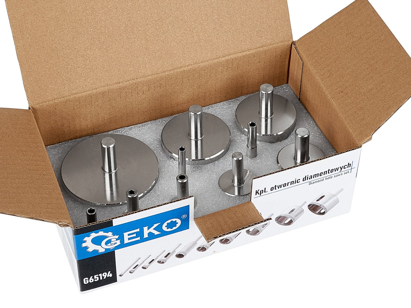 Gyémánt lyukfúró készlet csempéhez és járólaphoz 6-68 mm 10 db GEKO