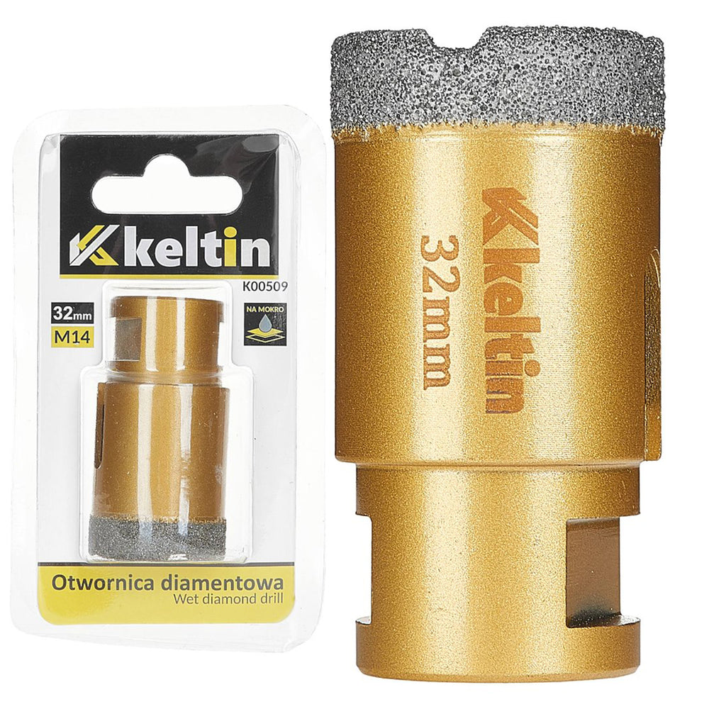 Gyémántozott lyukfúró 32 mm m14 KELTIN