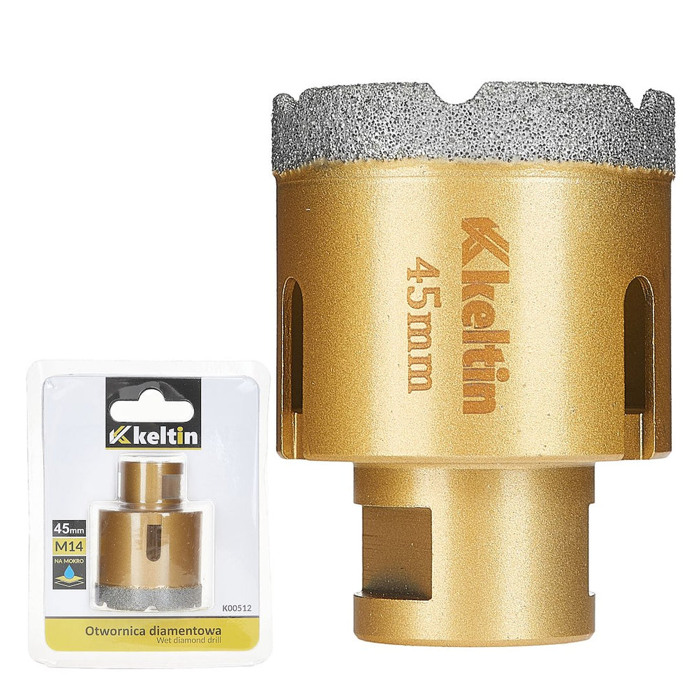 Gyémántozott lyukfúró 45 mm m14 KELTIN