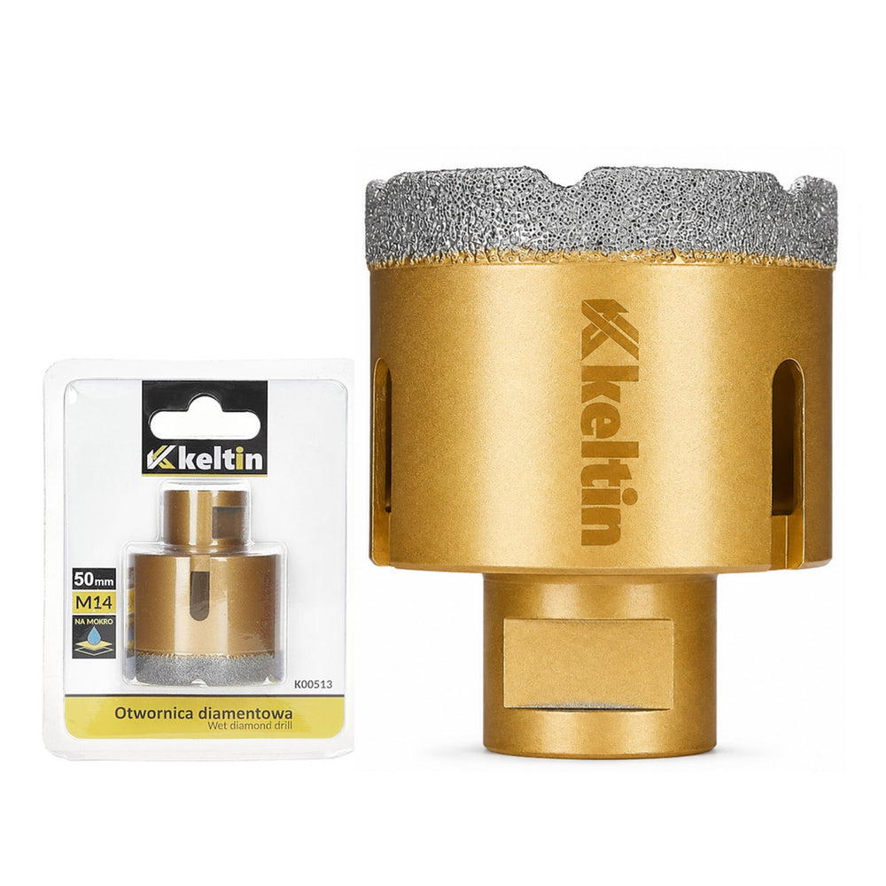 Gyémántozott lyukfúró 50 mm m14 KELTIN