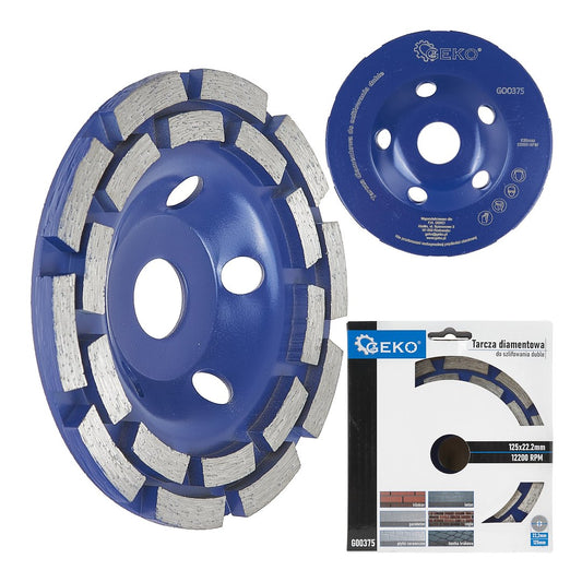 Gyémántozott szegmentált csiszolókorong beton gránit márvány csiszolására 5 mm 125 x 22.2 mm GEKO