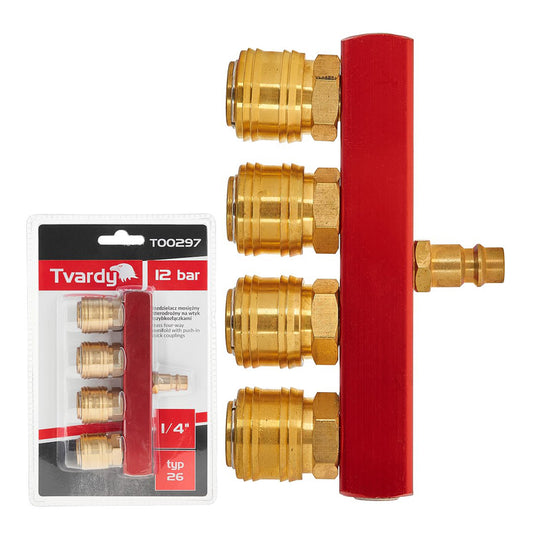 Gyorscsatlakozó 4 elosztóval 1/4" TVARDY