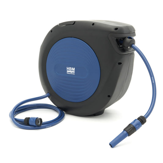 VÍZTÖMLŐDOB FALRA SZERELHETŐ MEGHOSSZABBÍTHATÓ TÖMLŐVEL AUTOMATA VISSZAHÚZÁSSAL ÉS RETESZELÉSSEL HBM 30 M