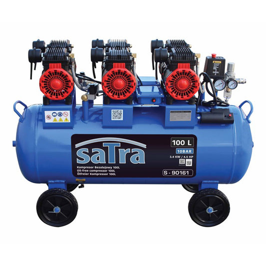 Halk kompresszor olajmentes 100 l 3400 w SATRA
