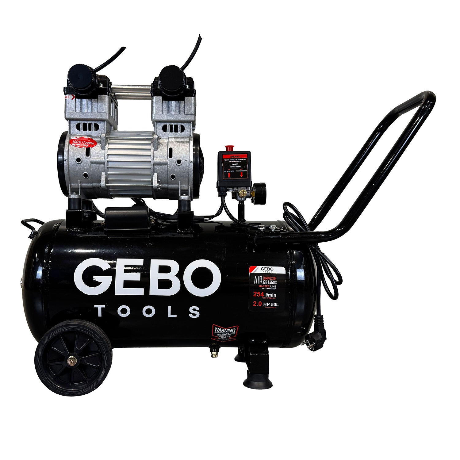 Halk kompresszor olajmentes 50 l 2 le GEBO TOOLS