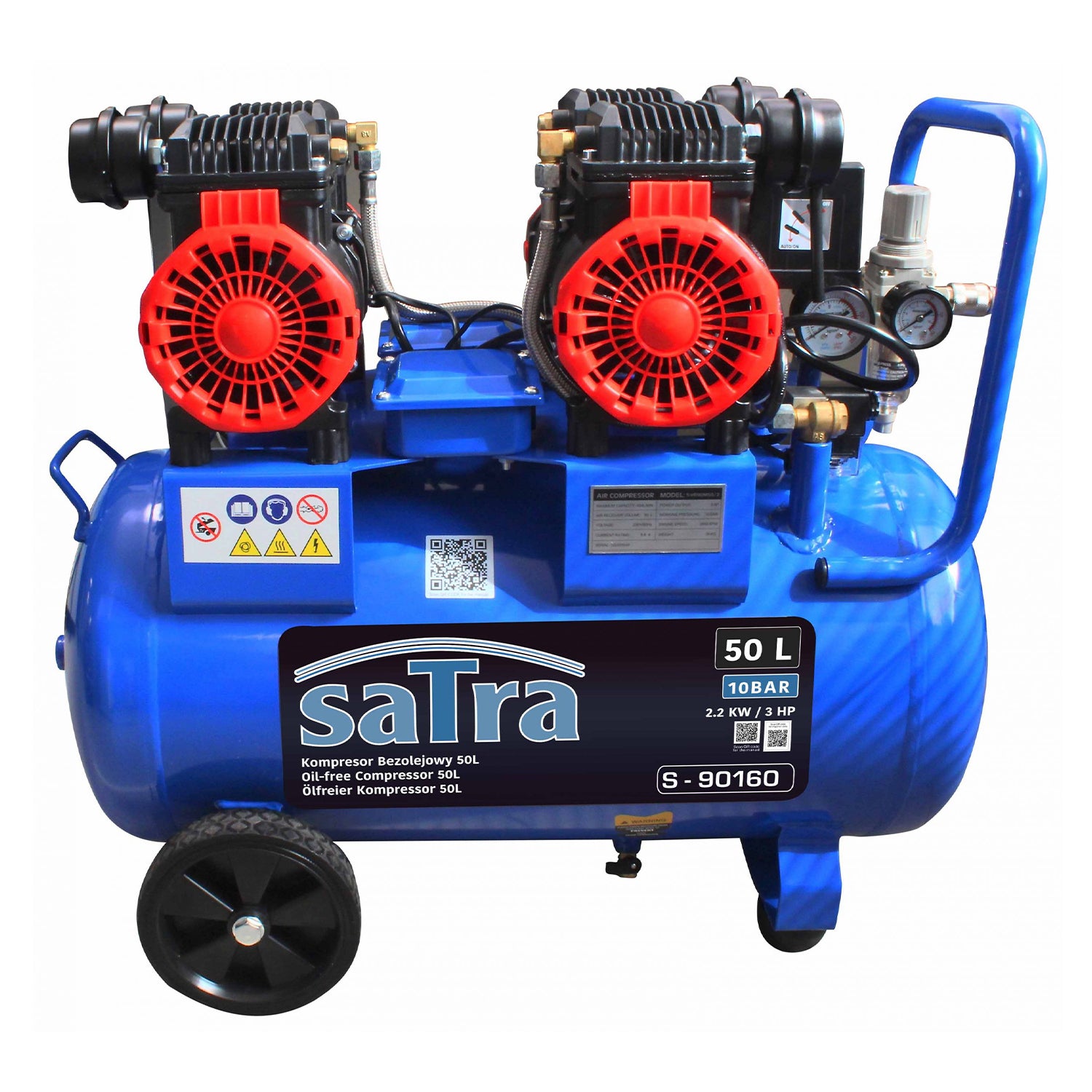 Halk olajmentes kompresszor 50 l 2200W SATRA
