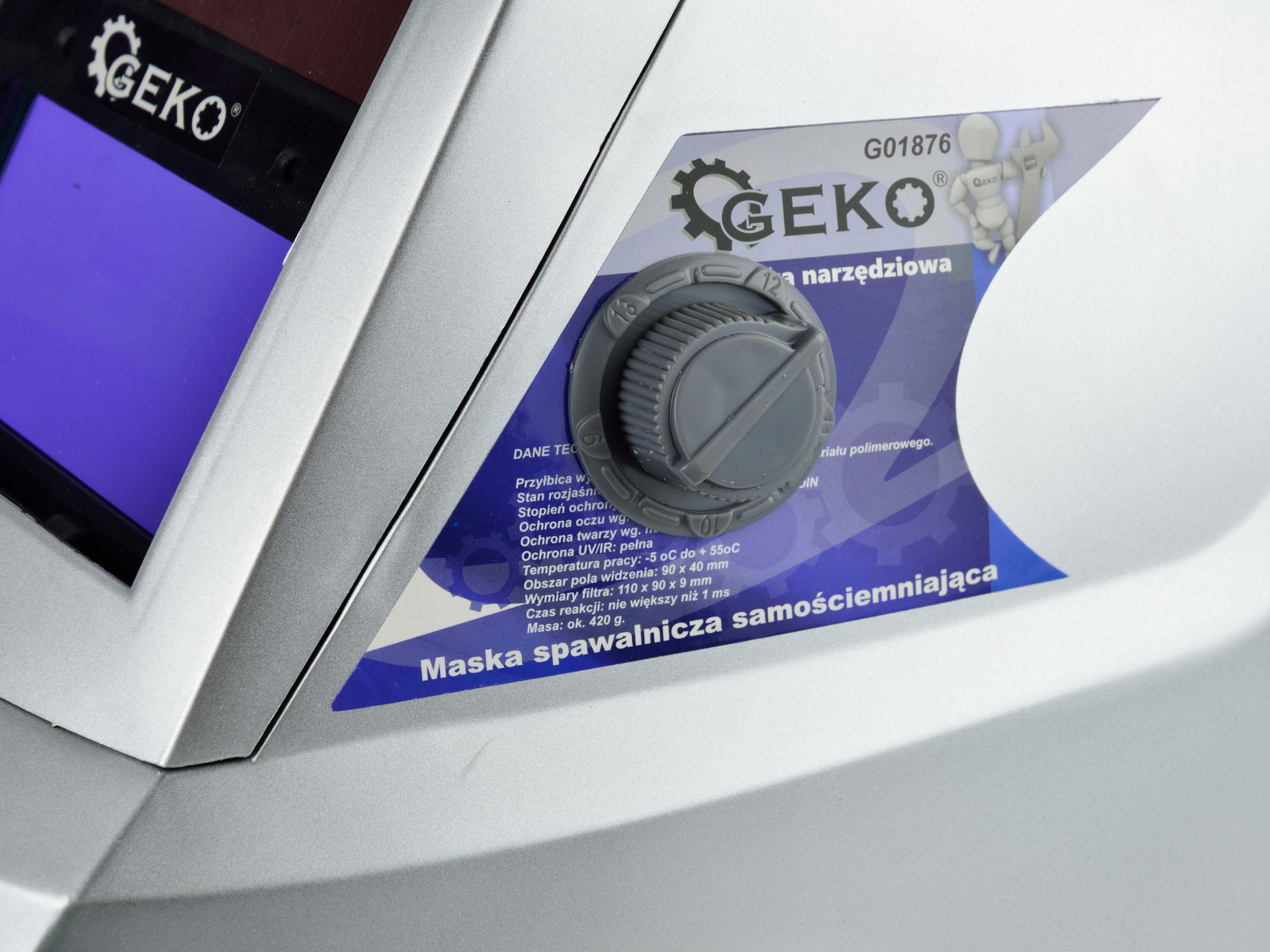Hegesztő maszk automata sötétítéssel profi-grey GEKO