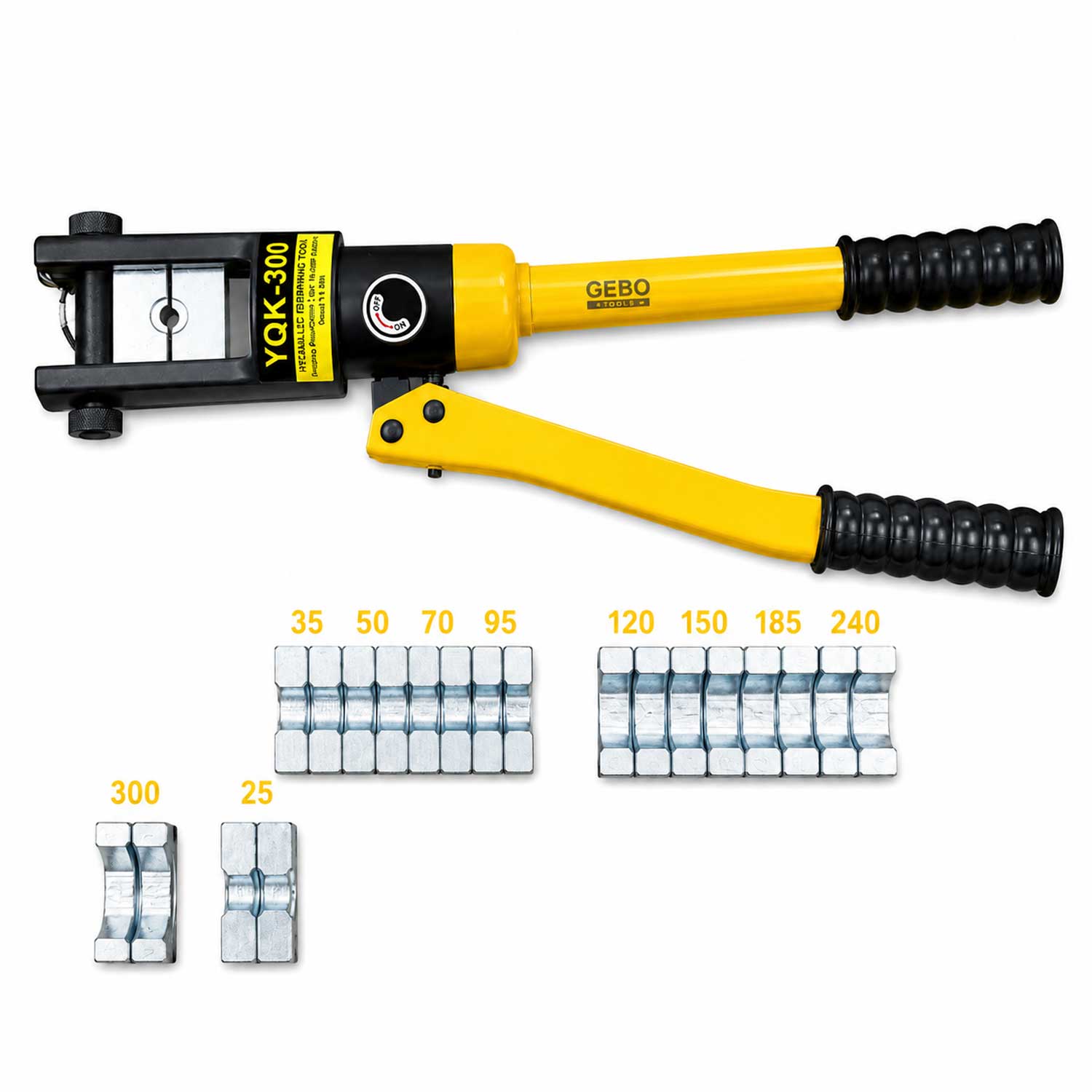 Hidraulikus krimpelő fogó 6-300 mm2 13 t GEBO TOOLS