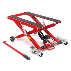 Hidraulikus motorkerékpár emelő 500 kg piros HBM MACHINES hollandia