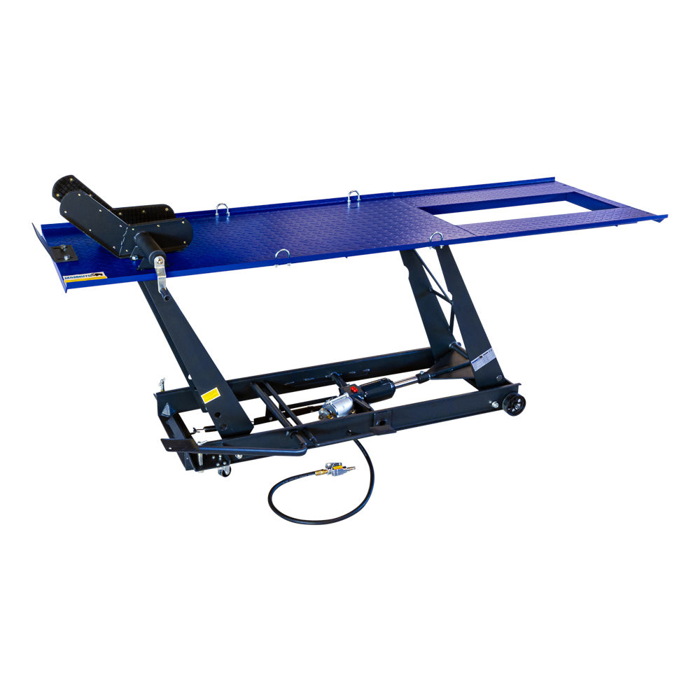 Hidro-pneumatikus motorkerékpár emelő kerékrögzítéssel 450 kg