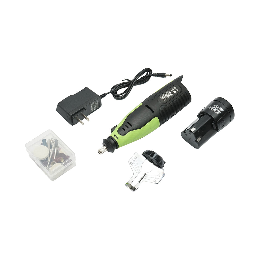 Hordozható elektromos láncfűrész láncélező 12V, 55w, 20000 RPM li-ion 2000mah akkumulátorral