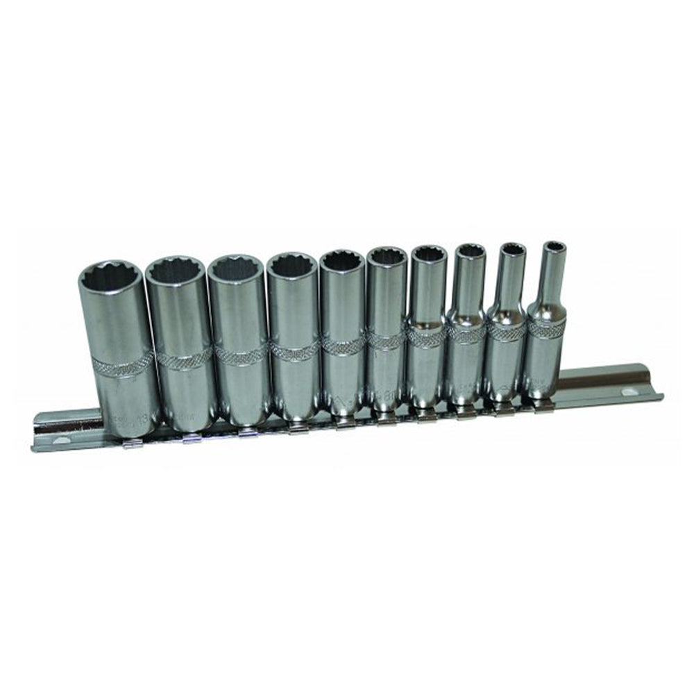 Hosszú dugókulcs készlet 12 szögű 1/4" 4-13 mm 10 db