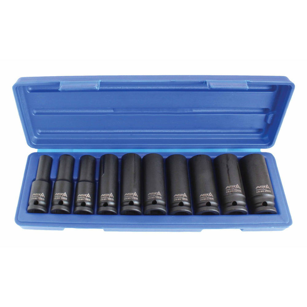 Hosszú gépi dugókulcs készlet 1/2" 10-24 mm ASTA POLAND