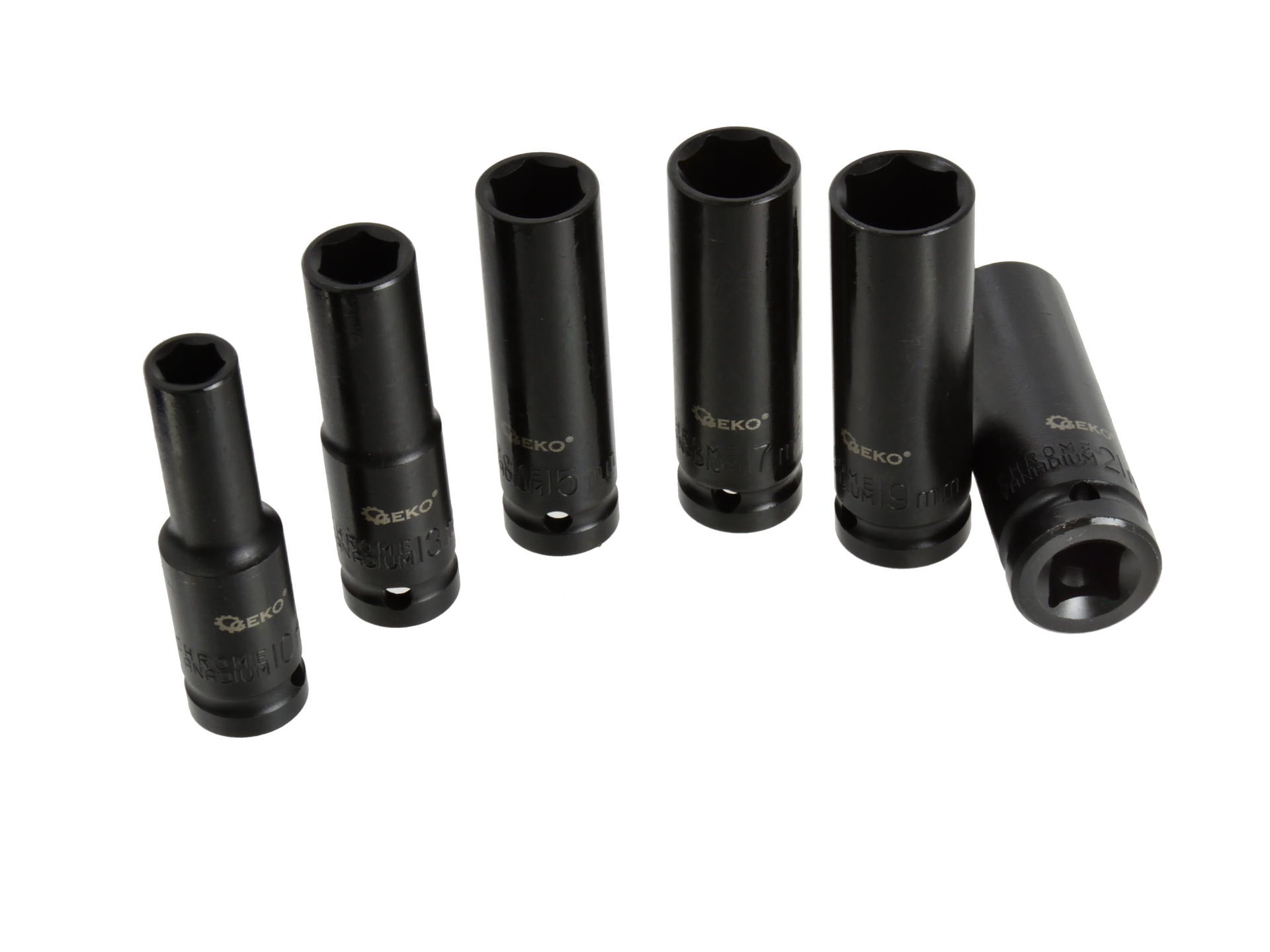 Hosszú gépi dugókulcs készlet 6 db 1/2" 10-21mm