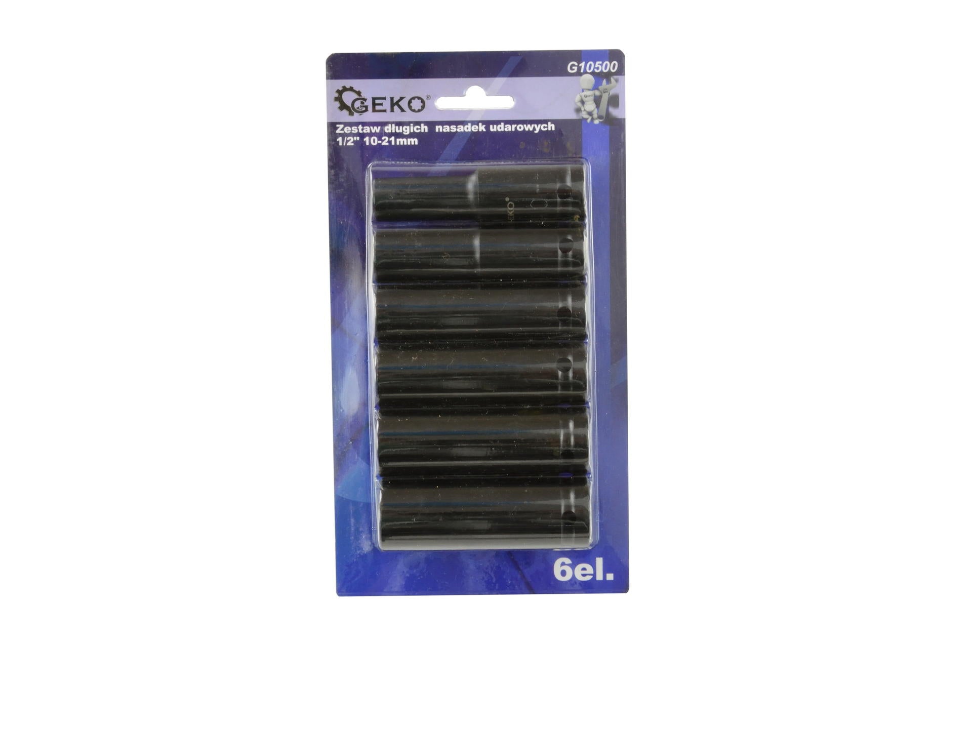 Hosszú gépi dugókulcs készlet 6 db 1/2" 10-21mm