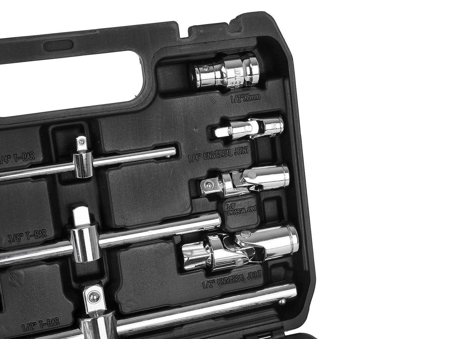 Hosszabbító adapter és t-markolat készlet 1/4″ 3/8″ 1/2″ CRV 25 db GEKO