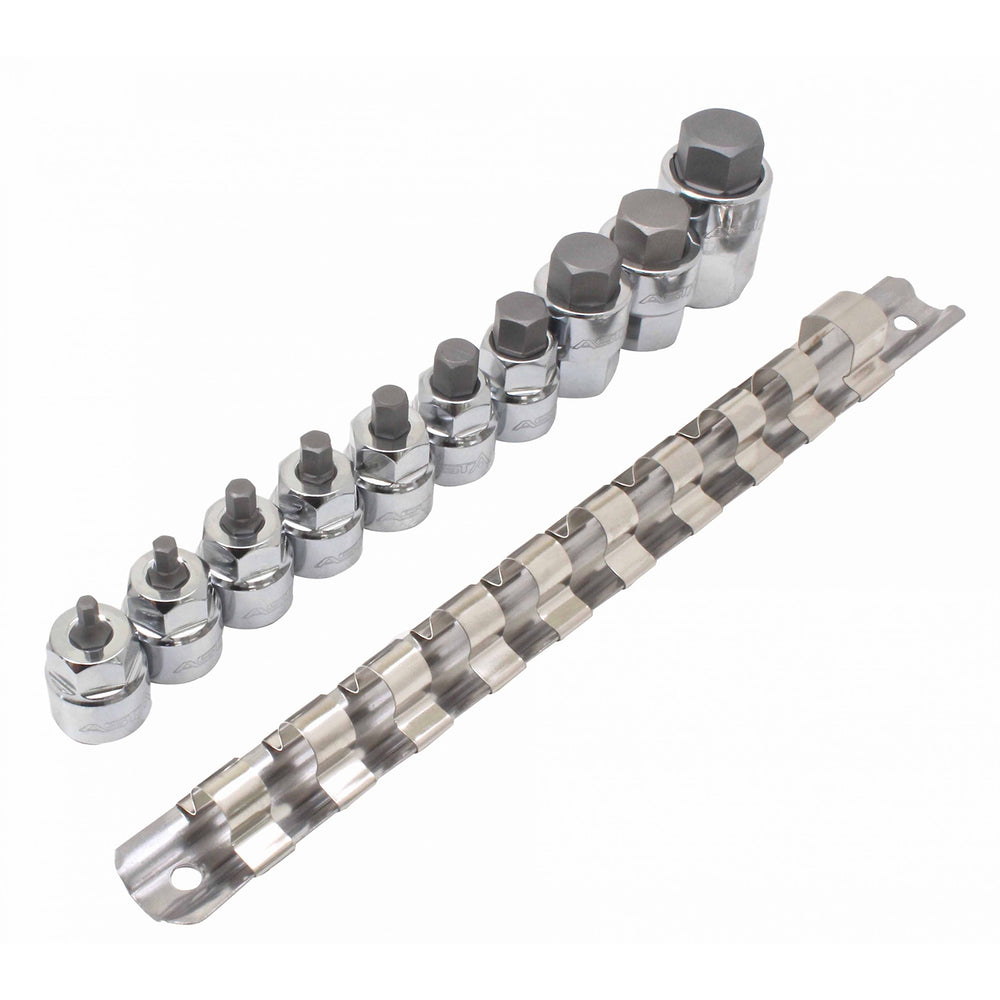 Imbusz bit készlet hatszögletű 1/4" - 3/8" 10 db