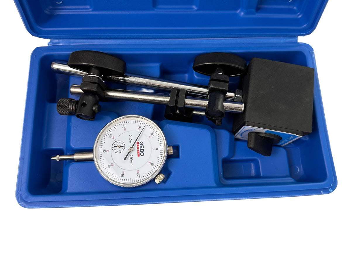 Indikátor óra mágneses állvánnyal 0-10mm GEBO TOOLS