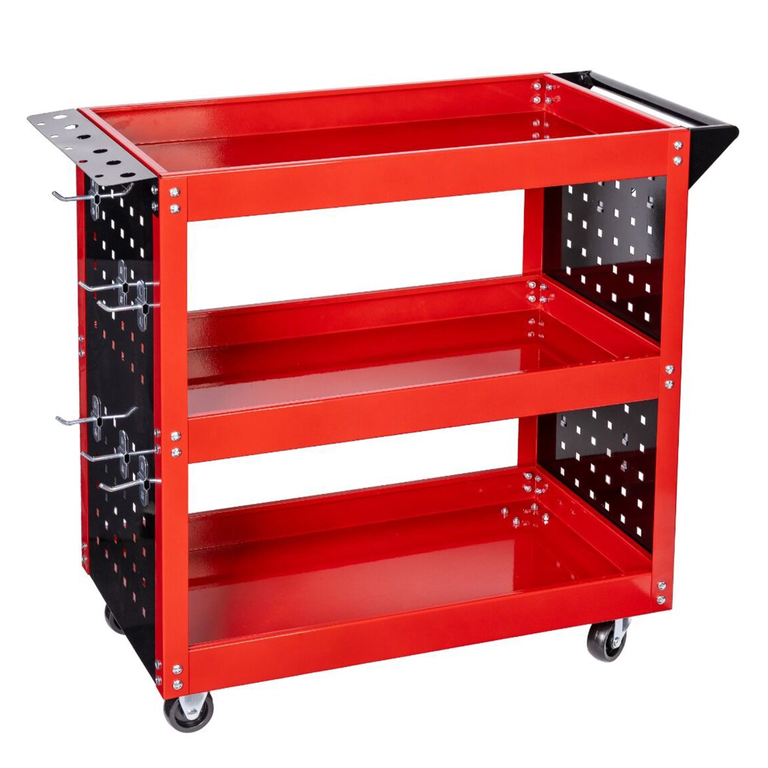 FÉM SZERSZÁMOS KOCSI 3 POLCCAL, SZERSZÁM PANELEKKEL ÉS CSAVARHÚZÓ TARTÓVAL INVENTO