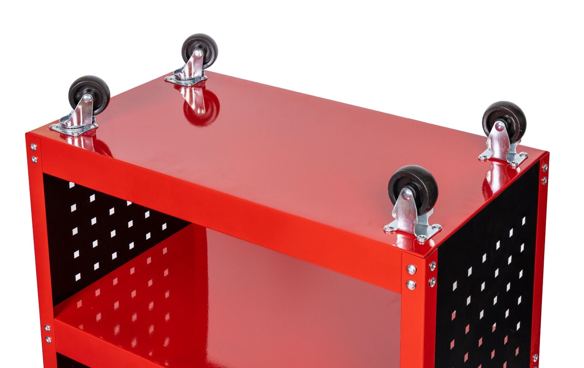 FÉM SZERSZÁMOS KOCSI 3 POLCCAL, SZERSZÁM PANELEKKEL ÉS CSAVARHÚZÓ TARTÓVAL INVENTO