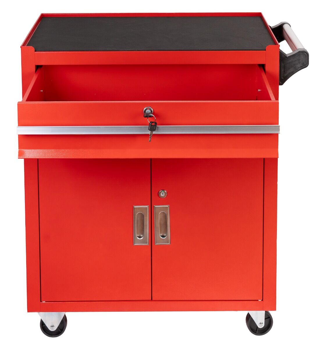 ÜRES SZERSZÁMOS KOCSI - SZERSZÁMOS SZEKRÉNY PIROS KEREKEKKEL ÉS FOGANTYÚVAL INVENTO PRÉMIUM 73 X 63 X 40 CM INVENTO