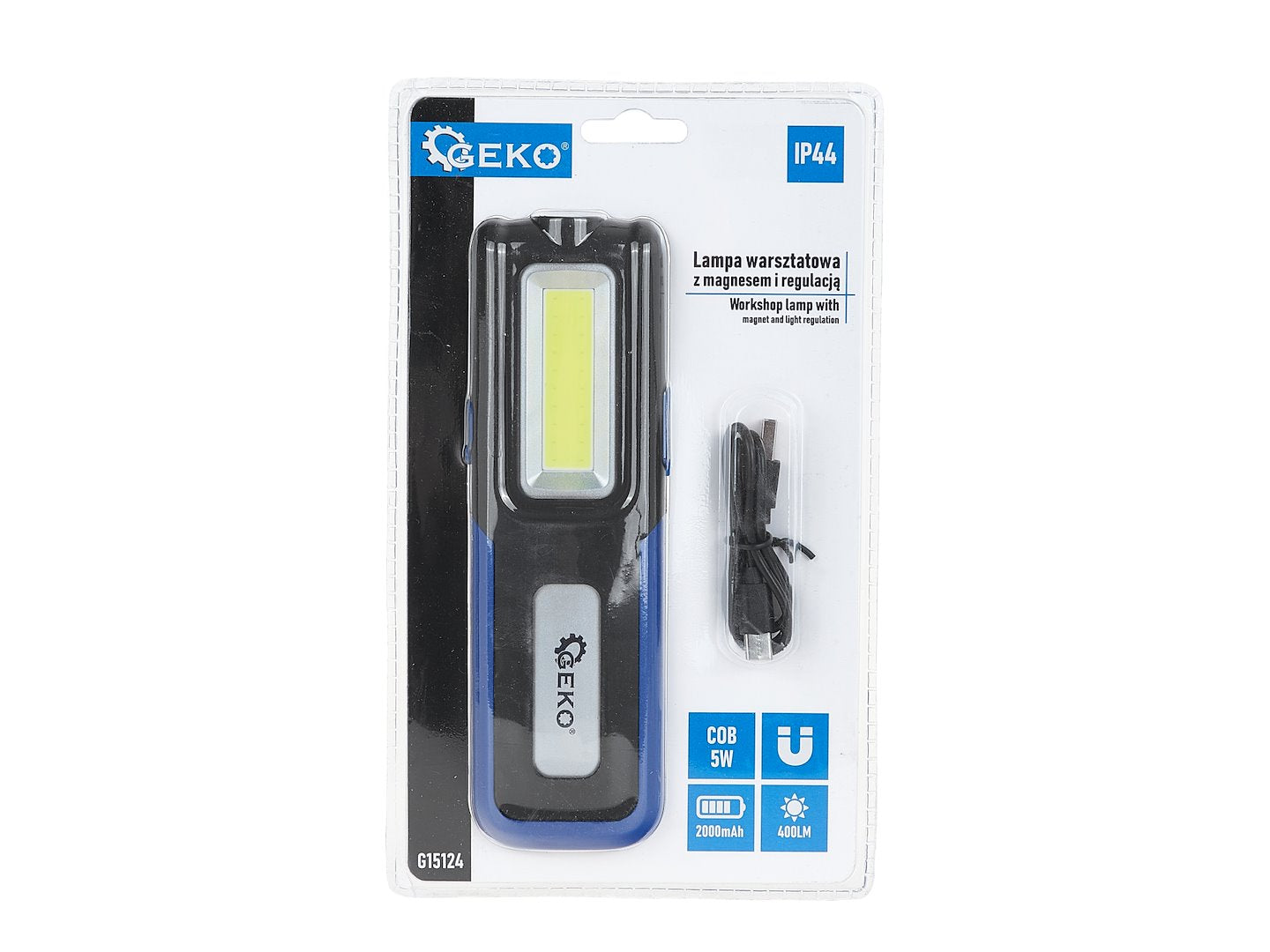 Újratölthető LED munkalámpa powerbank funkcióval 2000 mah 400 lm GEKO