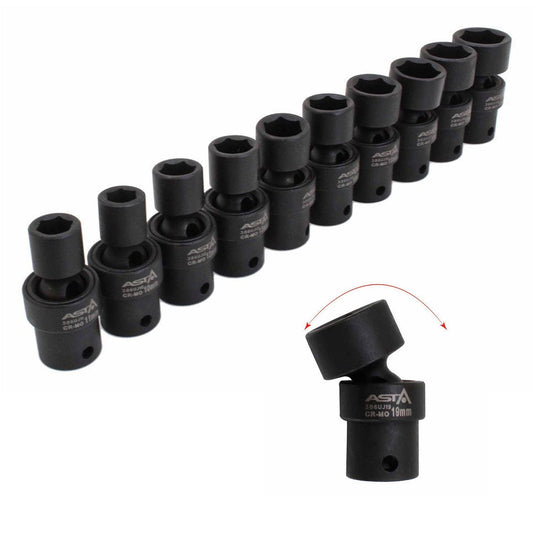 Kardán csuklós dugókulcs készlet 3/8 10-19 mm 10 db ASTA