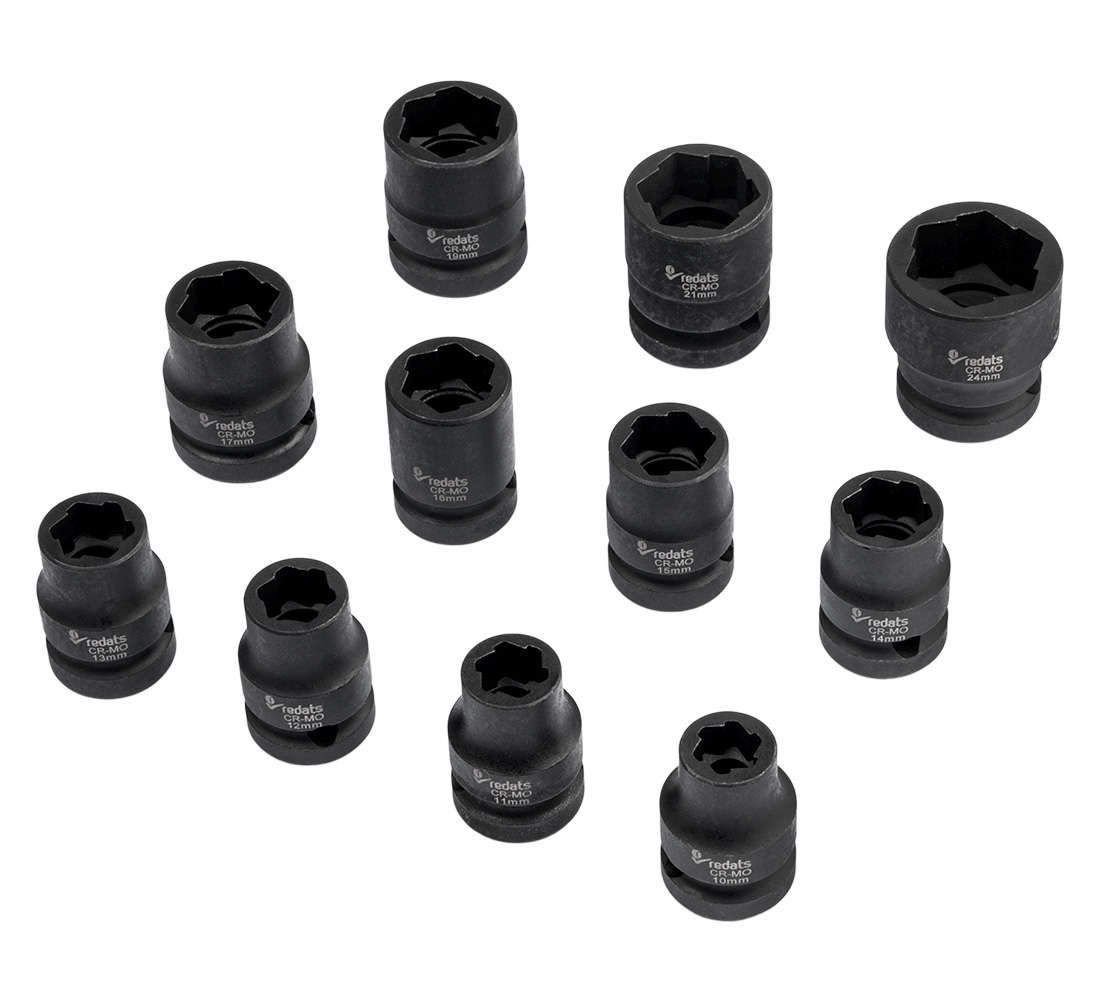 Kerékőr és sérült csavar leszedő 1/2" 19 db