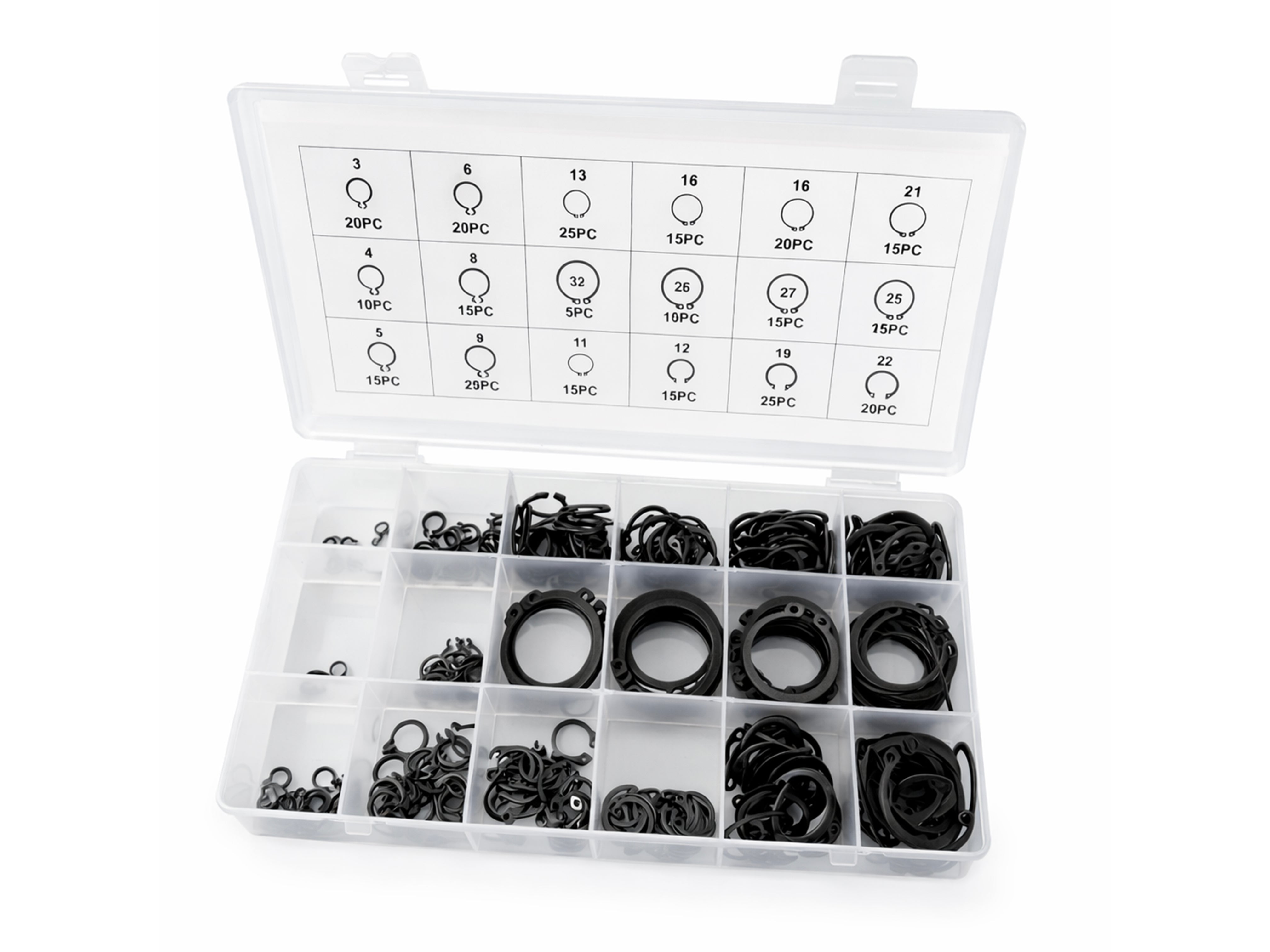 Külső SEEGER biztosíték készlet 300 db GEBO TOOLS
