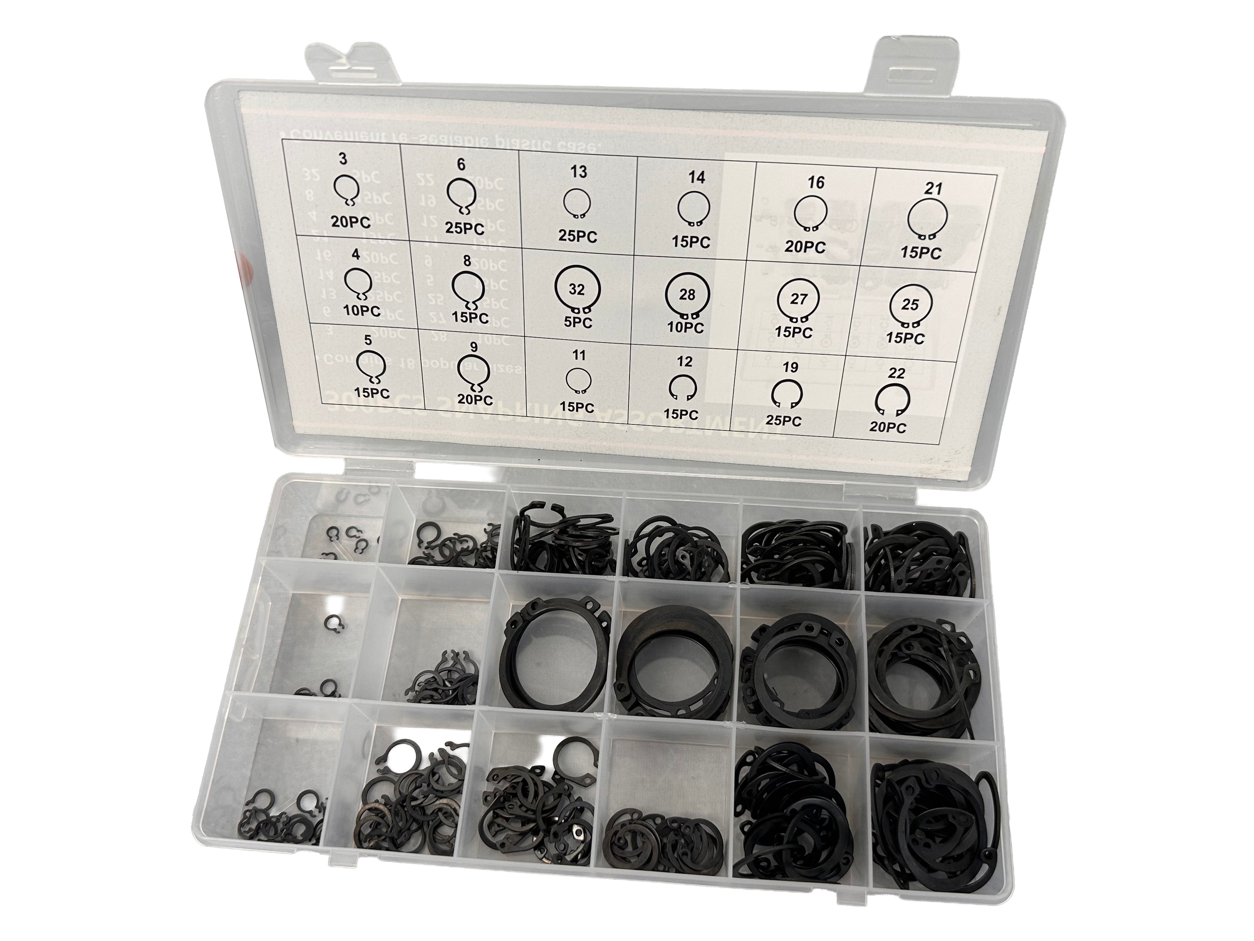 Külső SEEGER biztosíték készlet 300 db GEBO TOOLS
