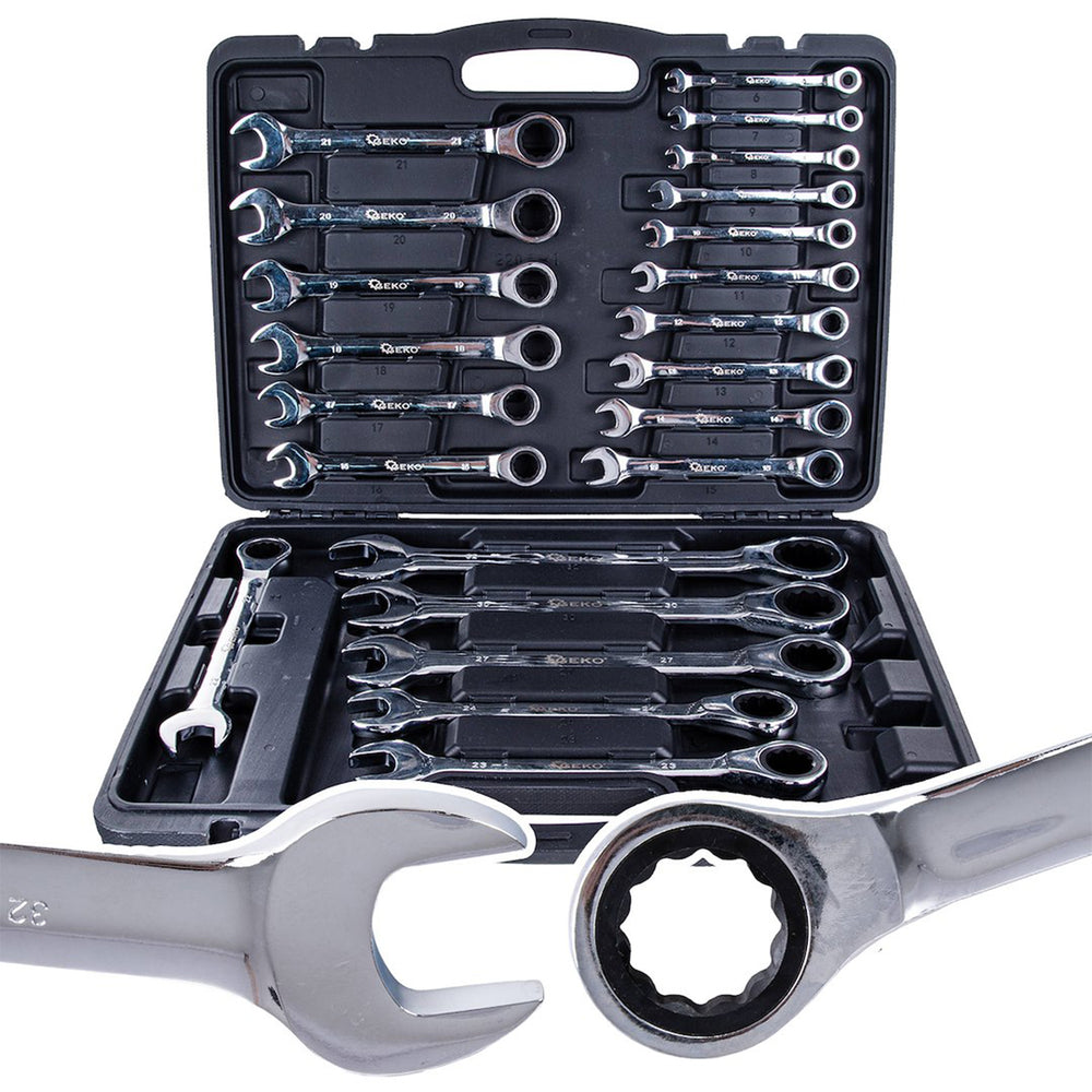 Kombinált racsnis kulcskészlet  6-32 mm 22 db GEKO