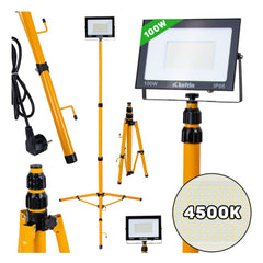 Led munkalámpa állítható állványval 60–160 cm 100W 4500k 10.000 lm GEKO
