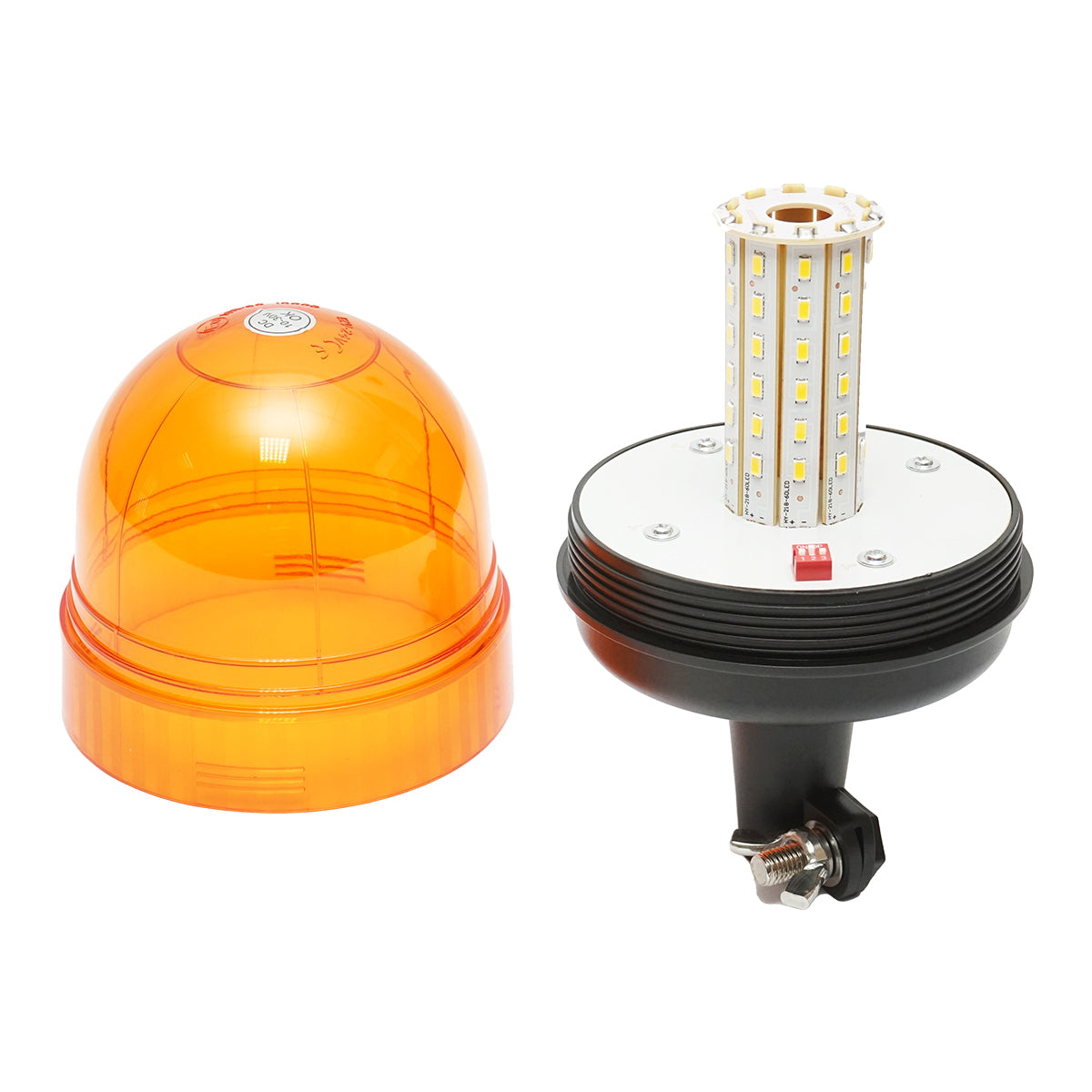 LED villogó, 12–24V, lábra szerelhető kivitel, 3 funkcióval, IP65