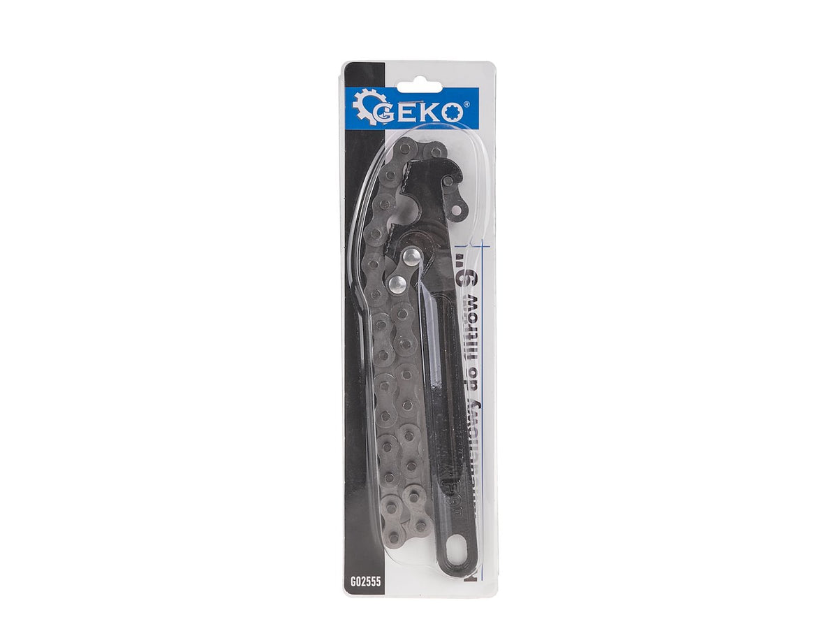 Állítható láncos olajszűrő kulcs 9" 60-125 mm GEKO