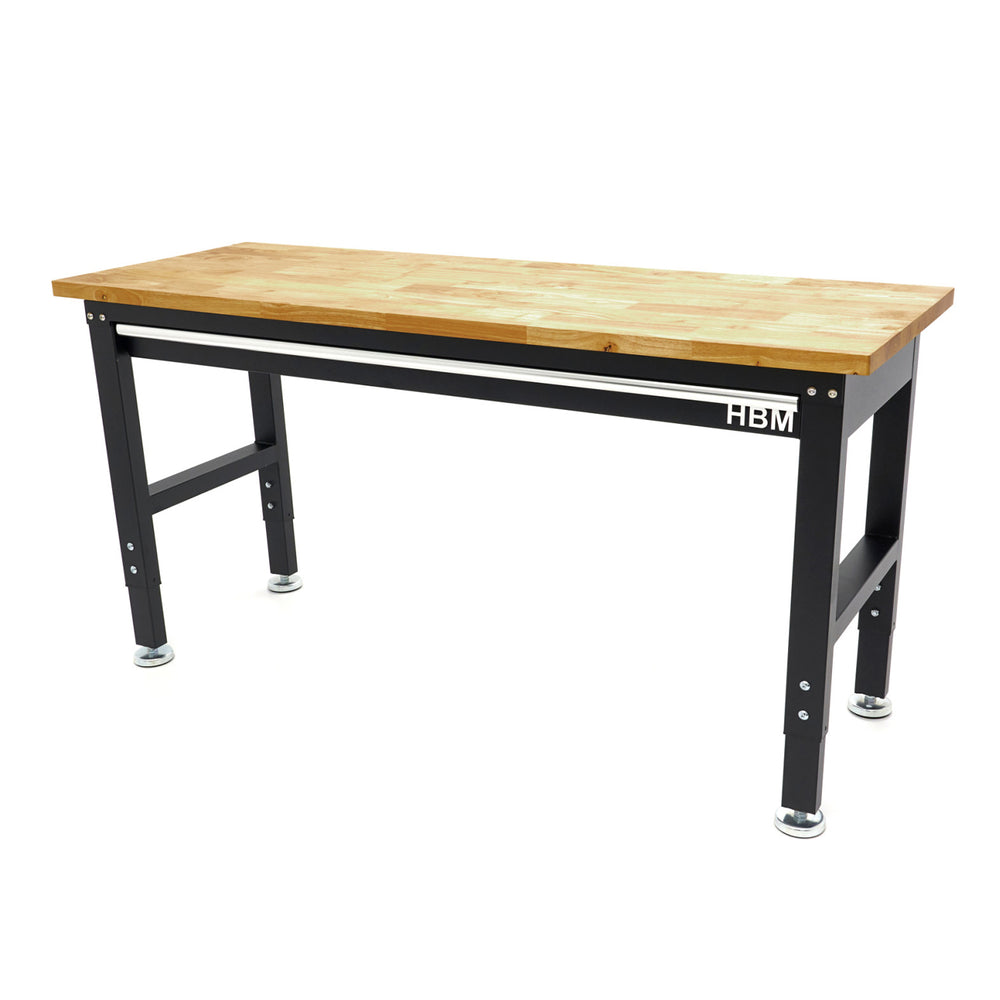 Állítható magasságú munkapad fa munkalappal 152cm HBM MACHINES