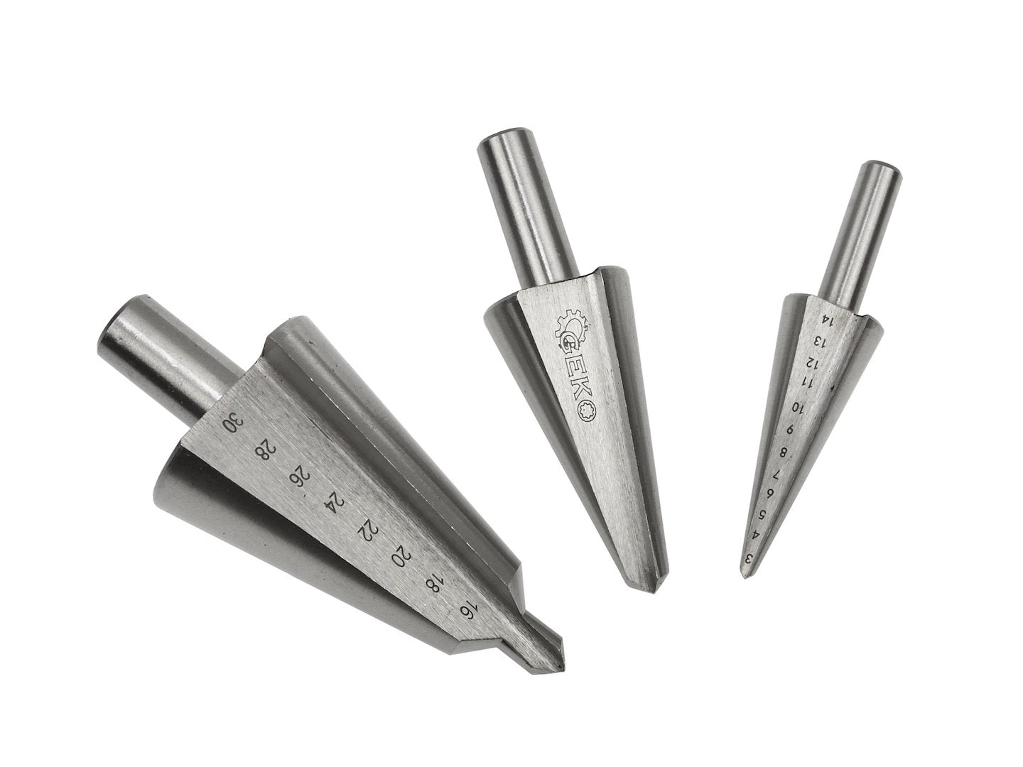 Lépcsős lyukfúró készlet HSS 3–30 mm 3 db GEKO