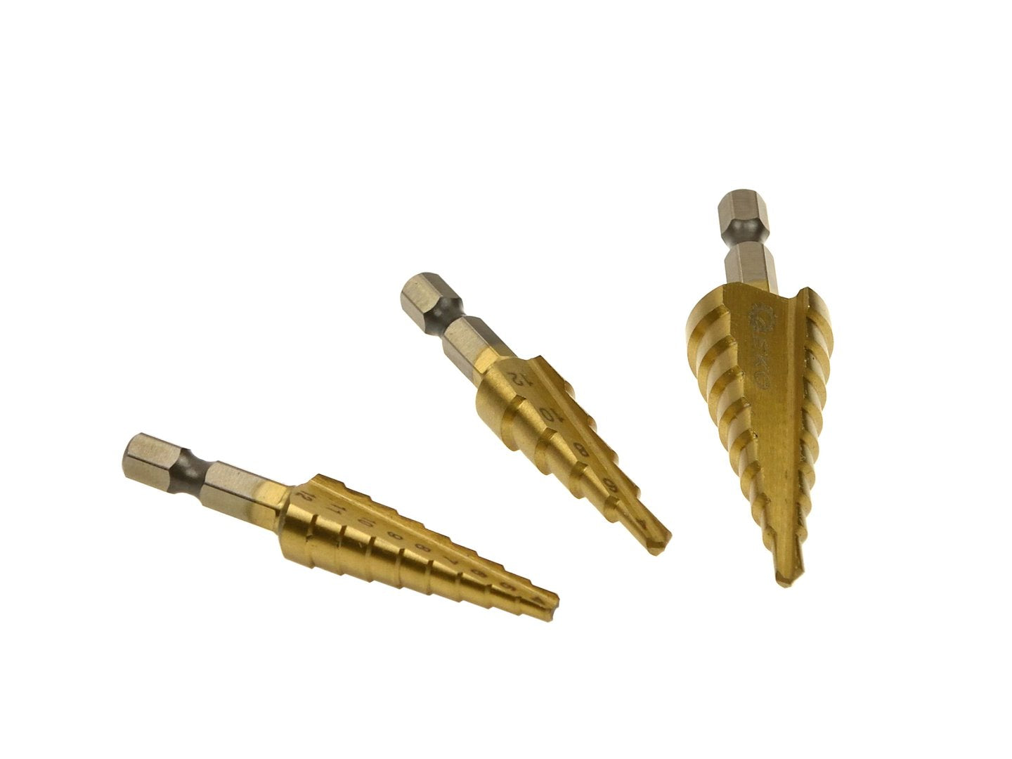 Lépcsős lyukfúró készlet HSS TIN hex 1/4" 3 db GEKO