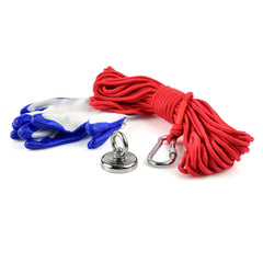 50 KG-OS NEODIM HORGÁSZMÁGNES 20M KÖTÉLLEL ÉS KESZTYŰVEL