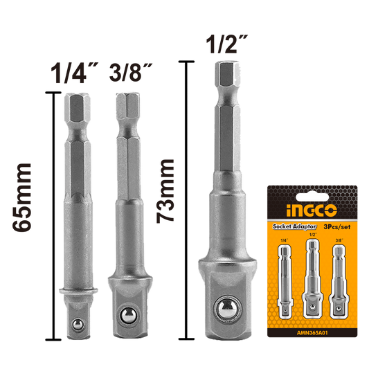 Mágneses adapter készlet 1/4 3/8 1/2 INGCO