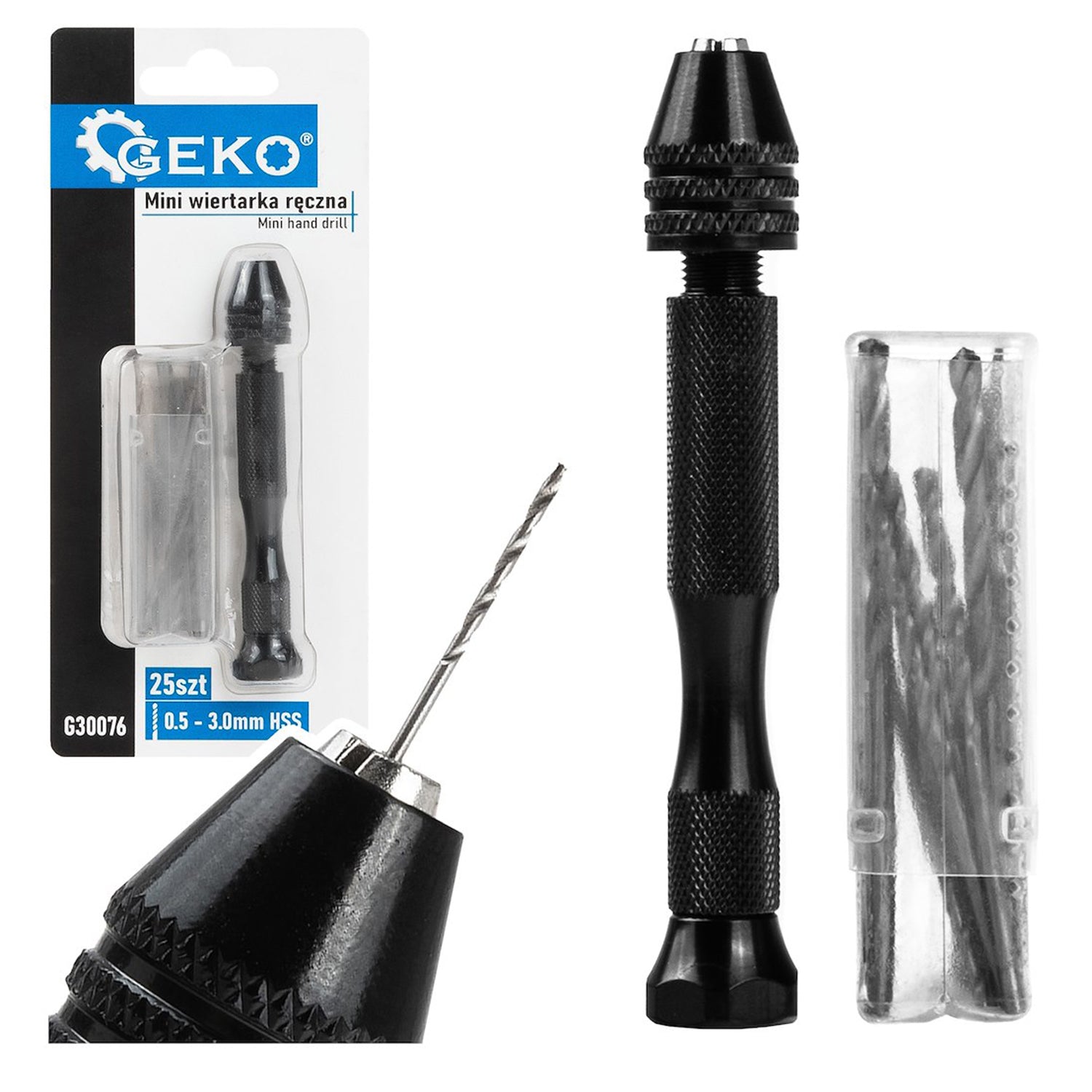 Mini kézi fúró hss fúrószár készlettel 25 db